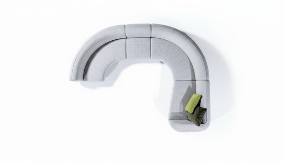 Halbrundes U-Form Sofa Ecksofa Wohnlandschaft Möbel Designer Eckcouchen
