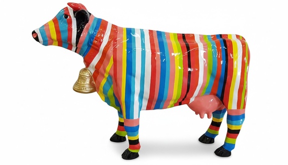 Handarbeit Abstrakte Figur Statue Design Bunte Designer Skulptur Kuh