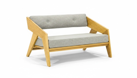 Hellbeige Gartenbank Holzbank Polsterkissen Outdoot Luxuriöse Sitzmöbel