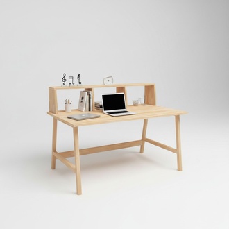 Hellbrauner Arbeitstisch Robuste Büromöbel Designer Holz Schreibtische