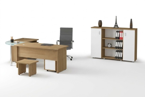 Heller Büromöbel Set Arbeitszimmer Schreibtisch Aktenschrank Tisch