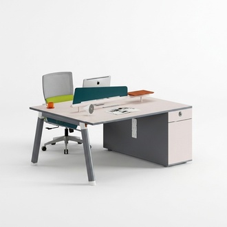 Hellgrauer Bürotisch Designer Arbeitszimmer Möbel Luxuriöser Edler Tisch