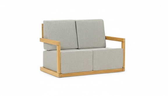 Hellgrauer Zweisitzer Terrassen Sitzmöbel Polster 2-Sitzer Luxus Couch