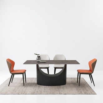 Hochwertiger Tisch Luxus Tische Esszimmer Möbel Säulen Fuß Stein Optik