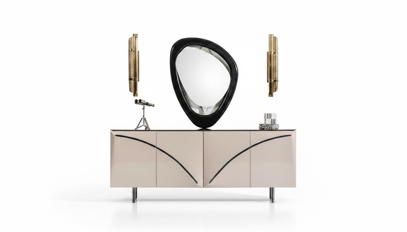 Holz Modern Möbel Hochwertig Sideboard Beige Tisch Stil Design Sideboard