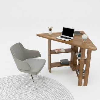 Brauner Eckschreibtisch Designer Arbeitszimmer Tische Edler Laptoptisch
