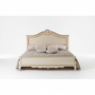 Holzdoppelbett Luxusdesign Schlafzimmermöbel Klassisch Beige