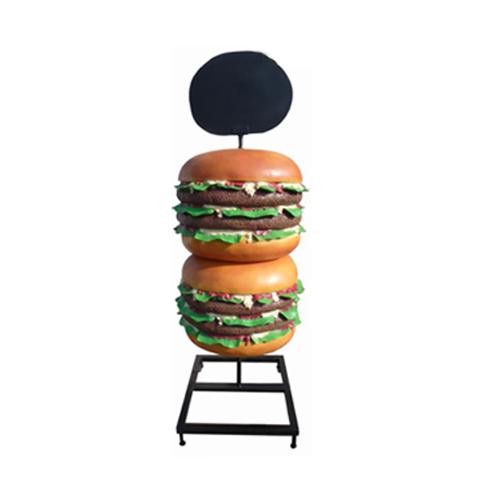 Skulptur Doppel Cheeseburger Hamburger Aufsteller Figur Statue Restaurant