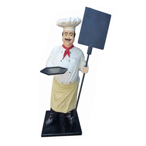 Koch Figur Statue Skulptur Werbefigur Menütafel Werbeaufsteller Speisekarte