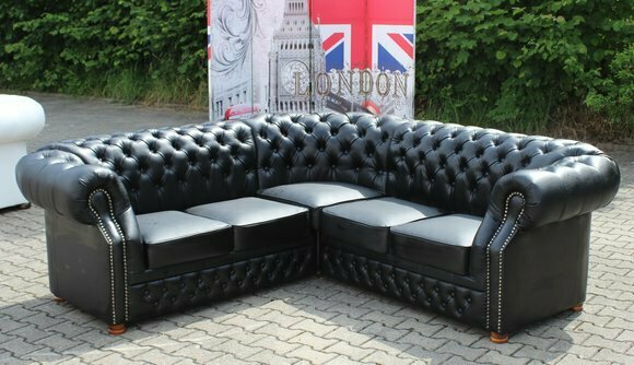 Chesterfield Ecksofa Sofa Couch Oxford Polster Neu Wohnlandschaft