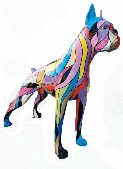 Hund Figur Statue Design Skulptur Dekoration 173cm Garten Außen Innen