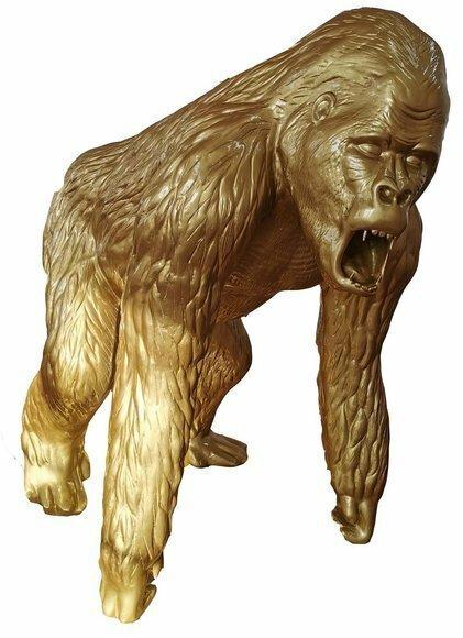 Goldene Figur Statue Gorilla Statuen Dekoration Figuren Abstrakte Skulptur
