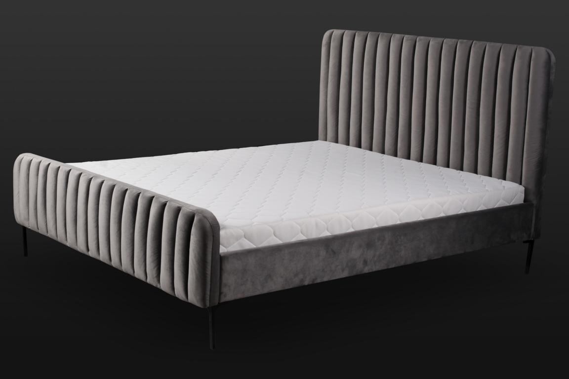 Graue Doppelschlafzimmer Holzmöbel Design elegant Stoff klassische Möbel neu