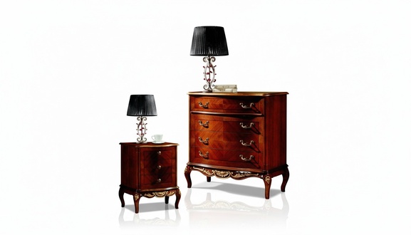 Italienische Barock Möbel Nachttisch Schlafzimmer Kleine Kommode Holz Braun Neu