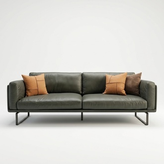 Italienische Designer Möbel Hochwertige Dreisitzer Couch Polster Leder Sofa