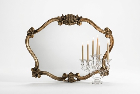Italienische Klassischer Spiegel Wandspiegel mit Bronzeblättern Barock