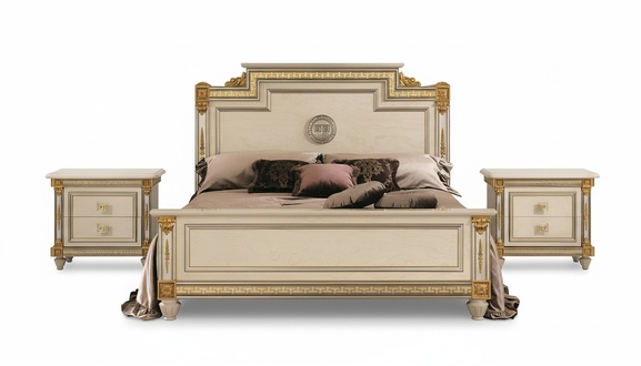 Italienische Möbel Bett Betten Holzbett Echtholz Doppelbett Neu arredoclassic