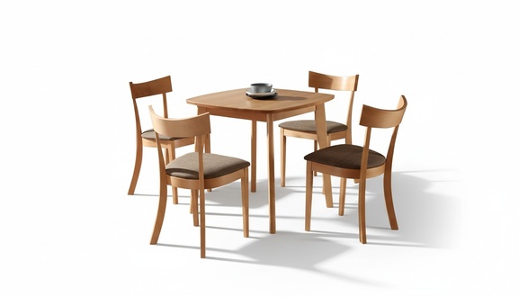 Italienische Möbel Designer Holz Tisch Sitz Polster Ess Zimmer 4x Stuhl Garnitur