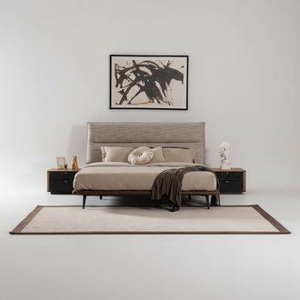 3tlg Luxus Italienische Schlafzimmer Bett 2x Nachttisch Modern Stil
