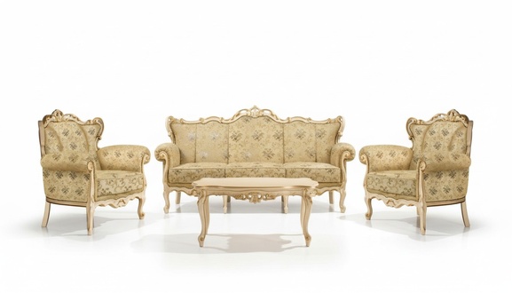 Italienische Sitzgarnitur Klassische Möbel Sitz Polster Set Sofa Couch 4tlg.