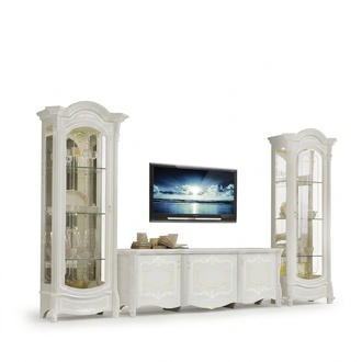 Italienische Stil Möbel - Wohnzimmer 3tlg. Set Wohnzimmer Vitrine rtv jvmoebel ®