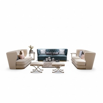 Italienische Stil Sofagarnitur Sofa Couch Komplett Set 3+2+2 Sitzer Garnituren