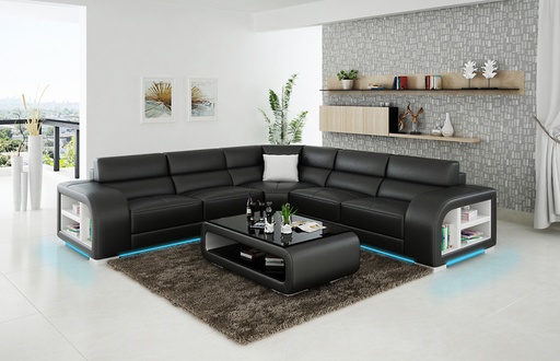 Ledersofa Couch Wohnlandschaft Ecksofa Eck Garnitur Design Modern