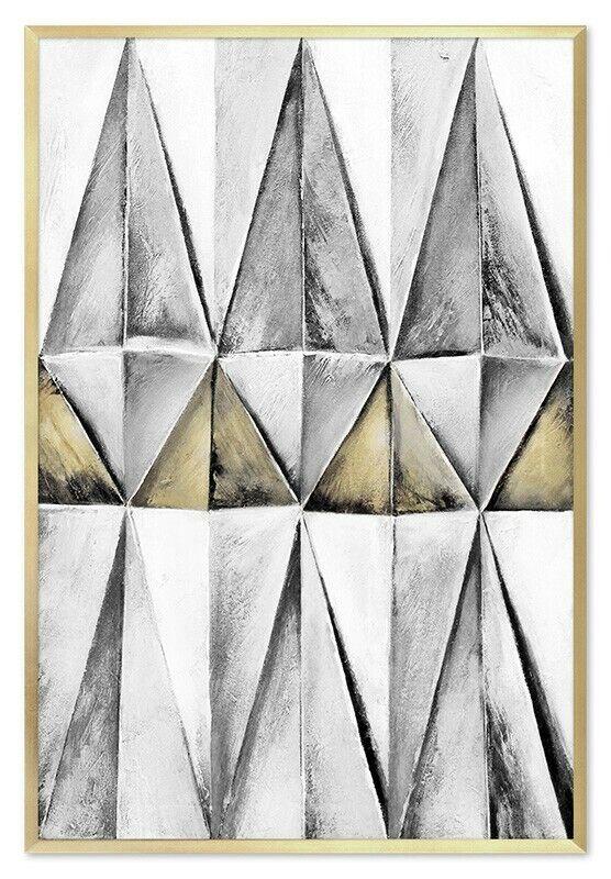 Abstrakt Ölbild Bild Echte Rahmen Öl Bilder Modern 63x93cm Gemälde Neu Sofort