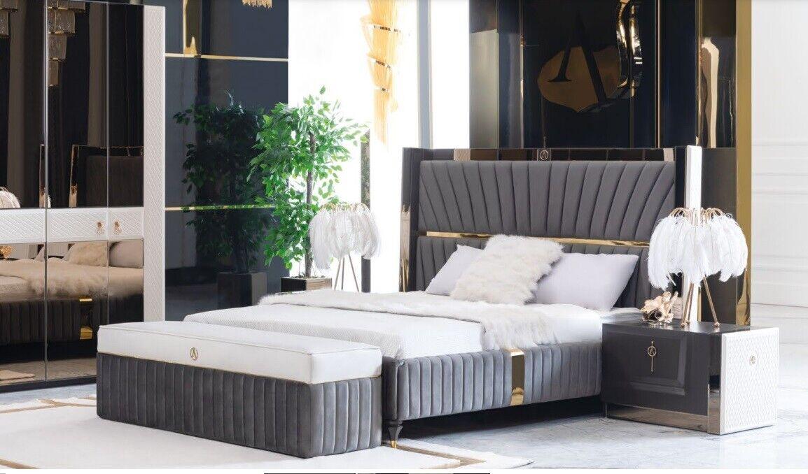 Betten Holz Hotel Bettrahmen Grau Möbel Bett Doppelbetten Modernes Sofort