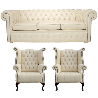 Chesterfield Sofagarnitur Leder Textil Chesterfield Komplett Set Sofa