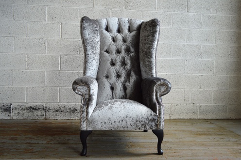 Ohrensessel Sessel Fernseh Design Polster Sofa Couch Chesterfield Textil