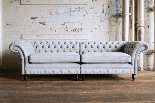 XXL Big Sofa Couch Chesterfield 240cm Polster Sofas 4 Sitzer Leder