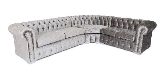 Chesterfield Ecksofa Sofa Couch Ledersofa Polster Eck Couch Garnitur