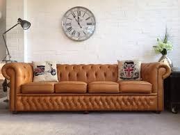 XXL Big Sofa Couch Chesterfield 245cm Polster Sofas 4 Sitzer Leder