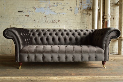 Chesterfield Design Luxus Polster Sofa Couch Sitz Garnitur Leder Neu
