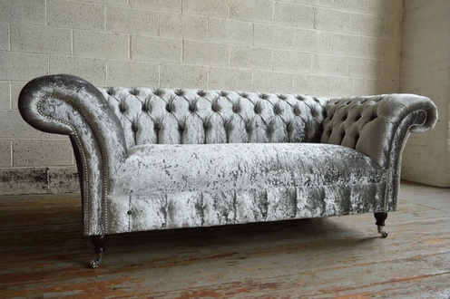 Design Chestefield Polster Textil Edle Klassische Wohnzimmer Couch
