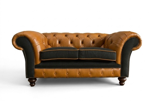 jvmoebel ® Leder Sofa Couch - Design Polster Zweisitzer Couch