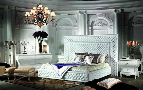 Chesterfield Doppeltbett Bettt Betten Polsterbett Designer XXL Big Ehe