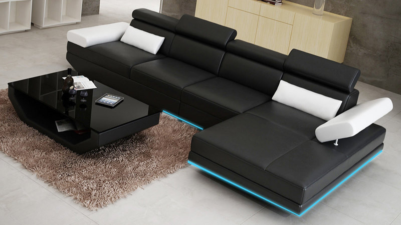 Ledersofa Sofa Couch Wohnlandschaft Ecksofa Garnitur Design Modern