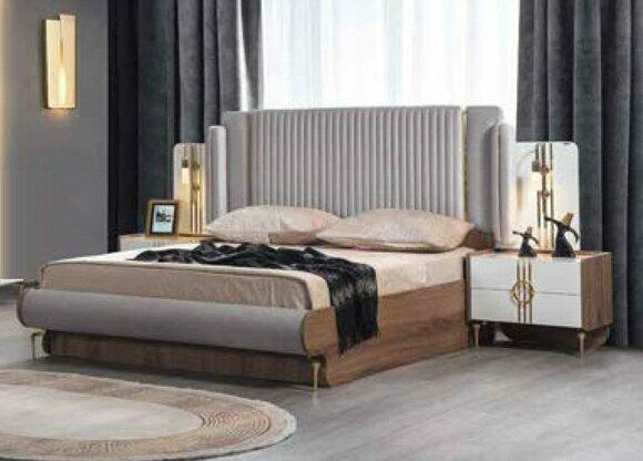 Modernes Bett luxuriöses Design Polstermöbel Bettgestell aus echtem