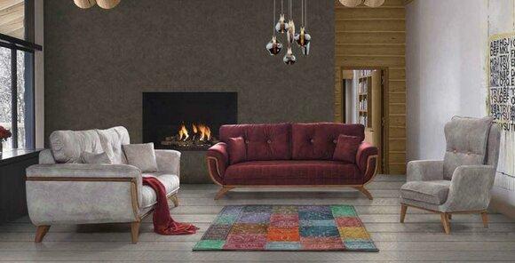 Luxus Garnitur Set Sofagarnitur 3+3+1 Sitzer Modern Sofas Sessel