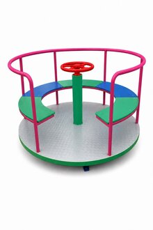 Kinderkarussell – Spielplatz Drehbares Karussell mit bunten Sitzen Sofort