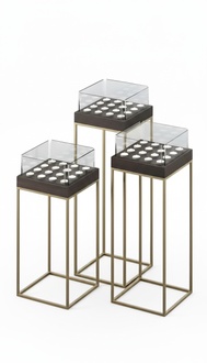 Kerzenständer Set aus Metall in Grau modern elegant