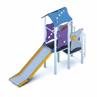 Kinderspielplatz Freizeitanlage Rutschbahn Klettergerüst Spielareal Mehrfarbig