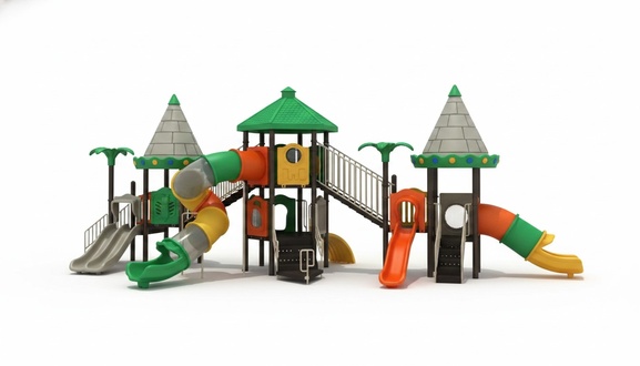 Kinderspielplatz mit Rutschen Kinderanimation Outdoor Kletterturm Spielplätze