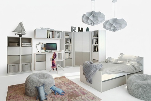 Kinderzimmer Jugendzimmer Set Bett Kleiderschrank Schrank Schreibtisch Neu 7tlg