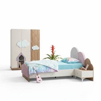 Kinderzimmer Set Kinderbett Nachttisch Kleiderschrank Top-Qualität