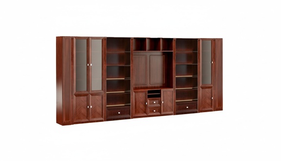 Kirschbrauner Kleiderschrank Luxuriöse Schlafzimmer Holz Schubladen