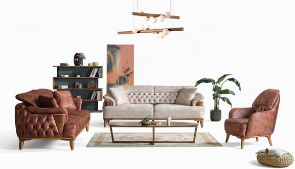 Klassisch Sofagarnitur 3+3+1 Sitzer Chesterfield Relax Sessel Möbel