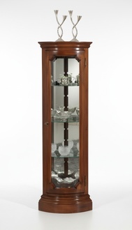 Klassisch Vitrinen Glas Schrank Luxus Braun Vitrine Holz für das Wohnzimmer Neu